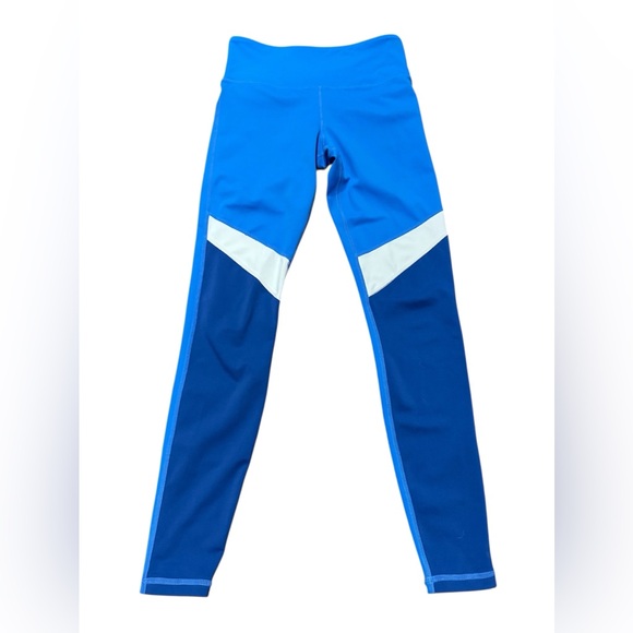 Zyia Active Pants - ZYIA ACTIVE "Light N Tight" Blue Tones Color Block LEGGINGS Hi-Rise Size Small